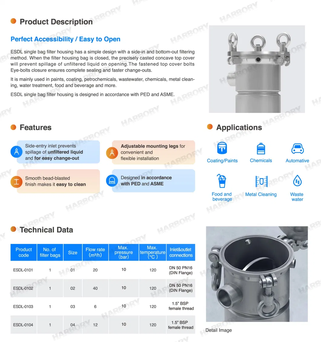 Liquid Oil Wine Beer Paint Filtration Machine Cartridge Bag Filter Housing Multi Stainless Steel Water Bag Filter Housing